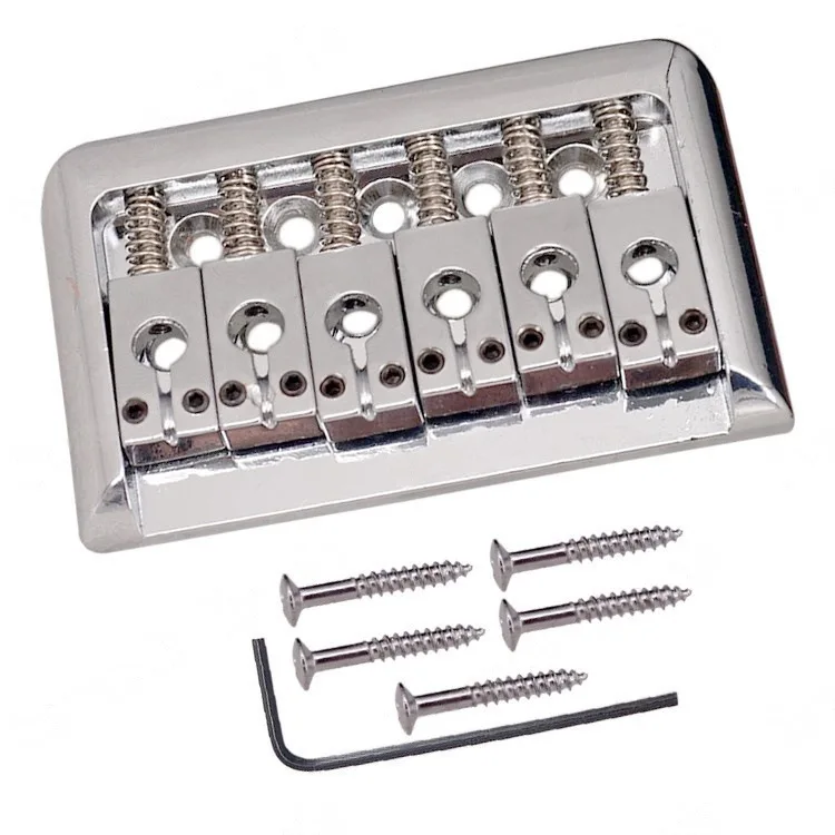 Alloy Folded Edge Electric Guitar Bridge Tailpiece Saddle 76.5mm Large Hole String Bridge Bottom String Threading