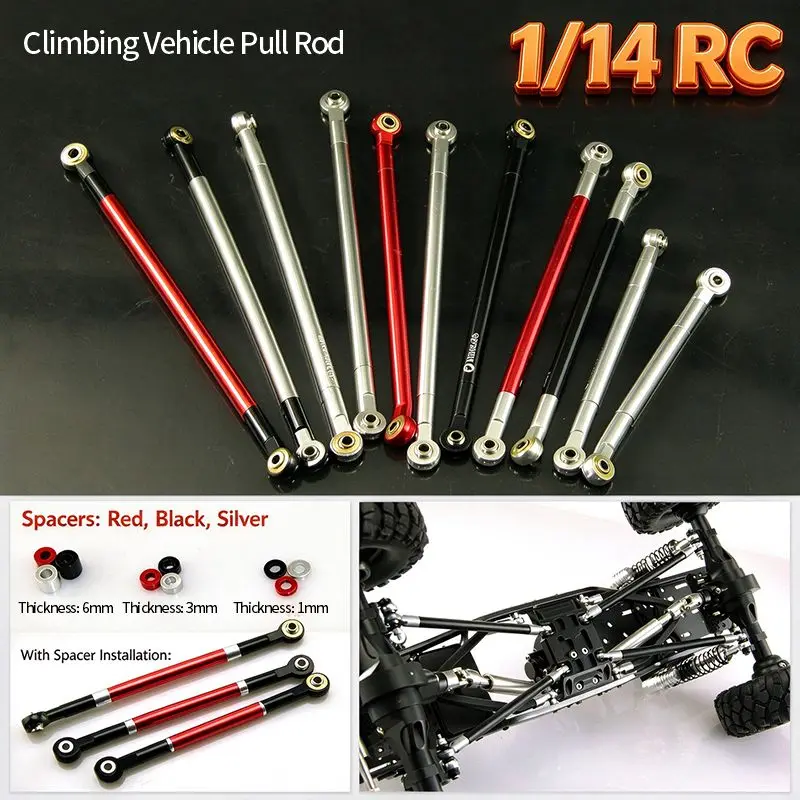 Climbing Vehicle Metal Pull Rod for Tamiya 1/14 RC Truck for SCANIA 770S R620 for Volvo FH16 for ACTROS 3363 Car Accessories