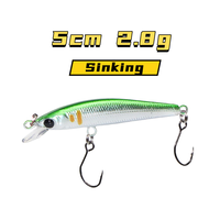 Mukun 1PCS 5cm 2.8g slowly Sinking Mini Minnow Fishing Lures Hard Lure Wobblers Fishing Tackle Artificial Bait