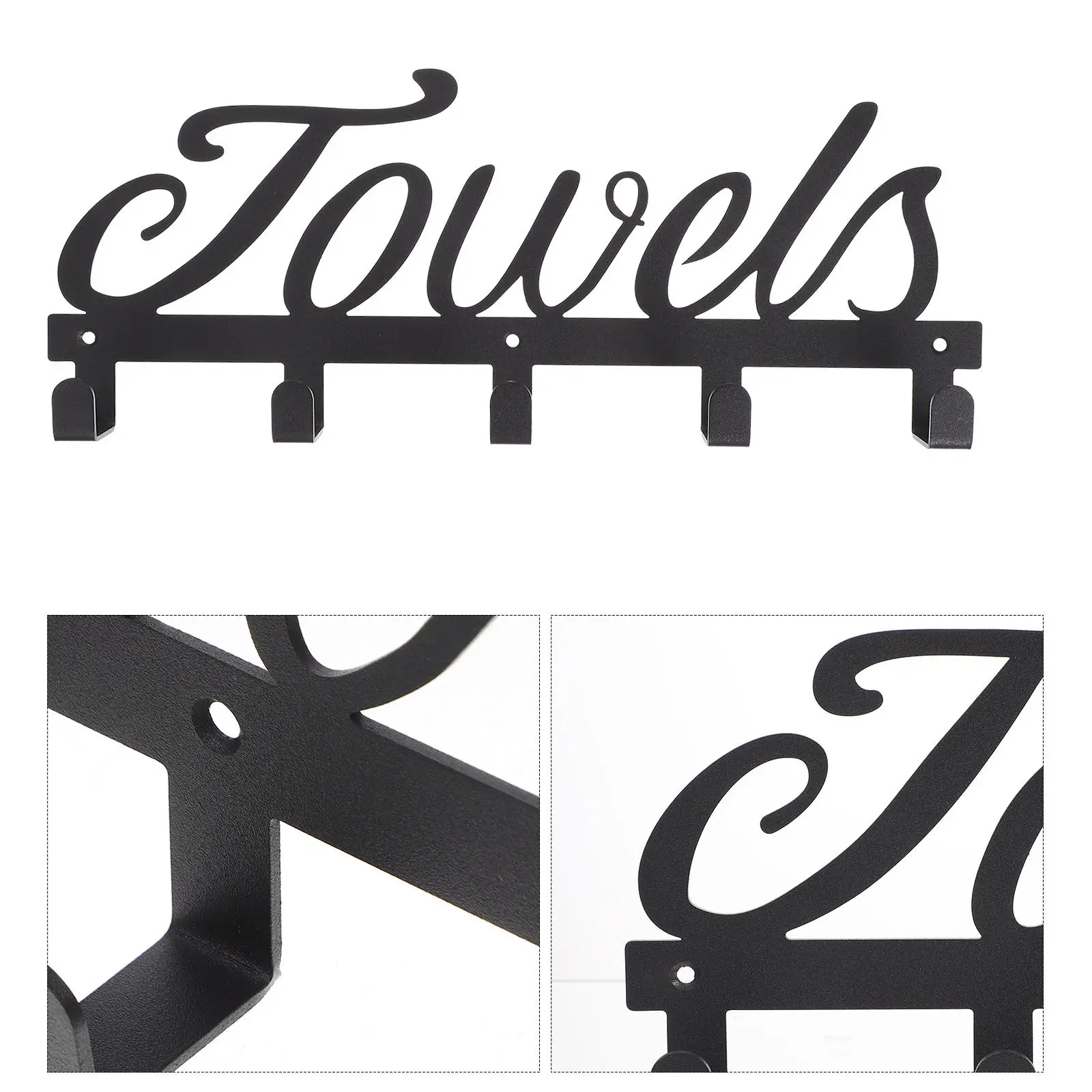 

1Set Towel Rack Premium Carton Steel Wall Mounted Bathroom Towel Hook Rack Punch Free Bathroom Kitchen Holder