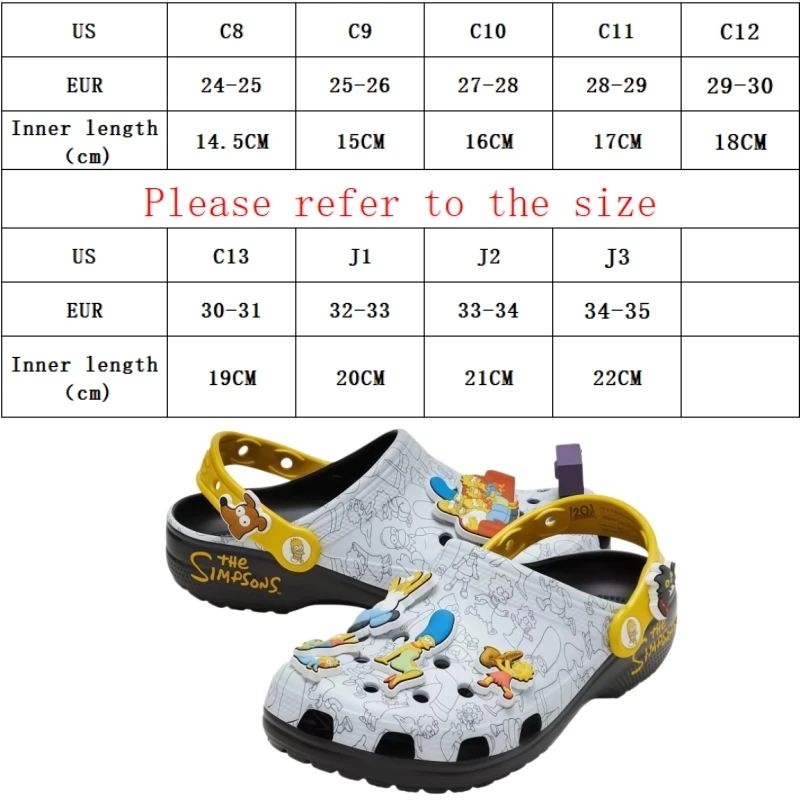 Cartoon anime The Simpsons sandals cute summer EVA clogs lazy closed-toe slip-on ankle-wrap slippers casual beach non-slip shoes view 3