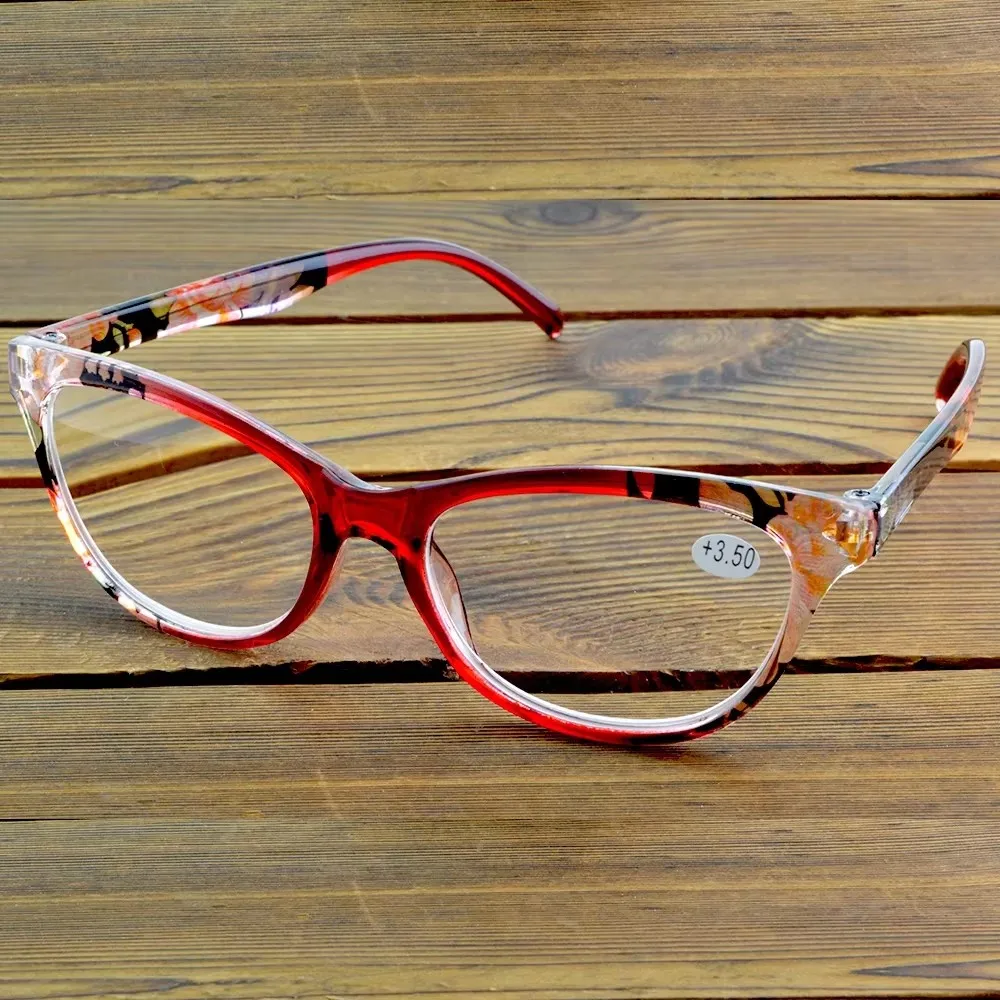 

Clara Vida Flower Decoration Red Beautiful Lady Reading Glasses Women +1 +1.5 +2 +2.5 +3 +3.5 +4