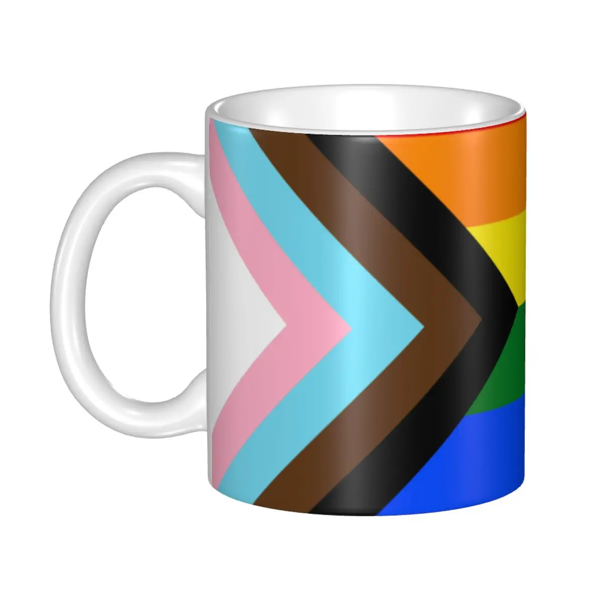 Personalized LGBT Progress Pride Flag Coffee Mugs DIY Gay Lesbian Ceramic Milk Tea Cup