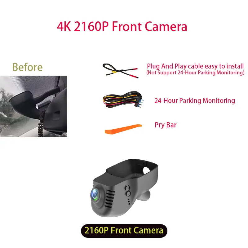 Plug & Play 4K Wifi Dashcam Camera Auto DVR voor Volkswagen VW Golf Polo Touran Passat B8 Tiguan Jetta Sharan Caddy 2015-2026