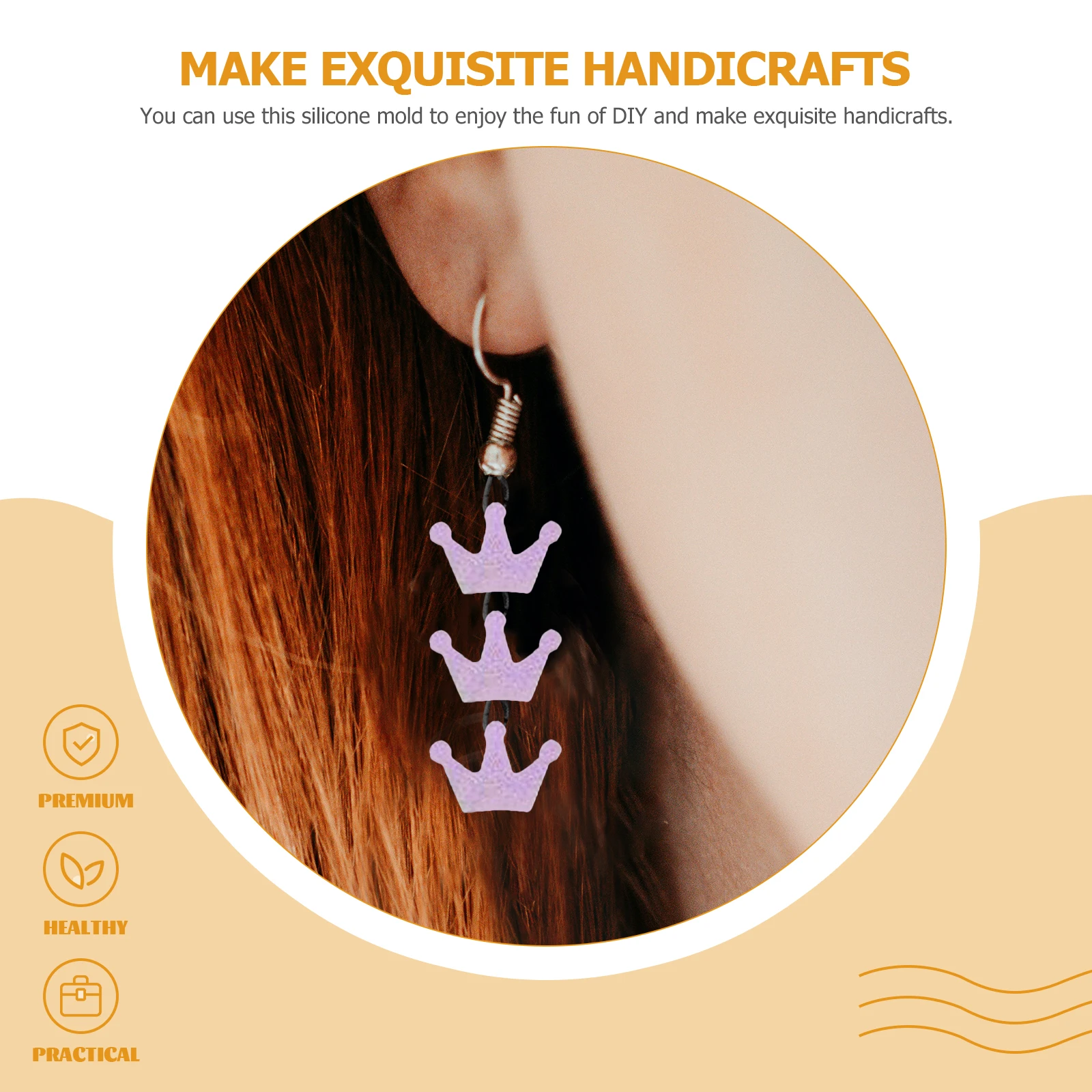 

6pcs Earrings Mold Silicone Small Jewelry Tool Women DIY Resin Stud Molds Pendant Handicraft Gifts Reusable Clean