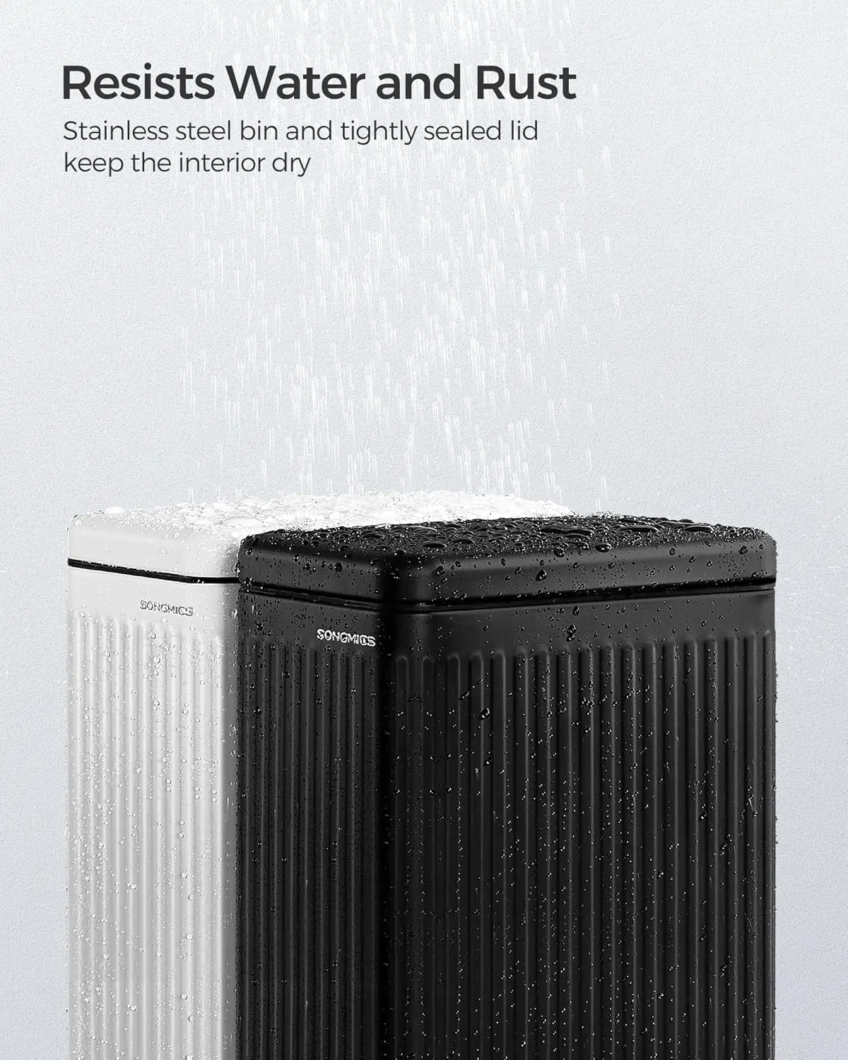 2,6 Gallonen (10 l) Mülleimer mit Deckel, schlank für kleine Räume, Edelstahl-Mülleimer