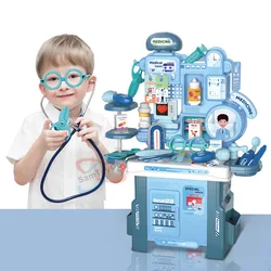 Doctor Medical Kit Playset For Kids Kitchen Cooking Stove Sink Pretend Play Toy For Girls Makeup Set Learning Educational Gift