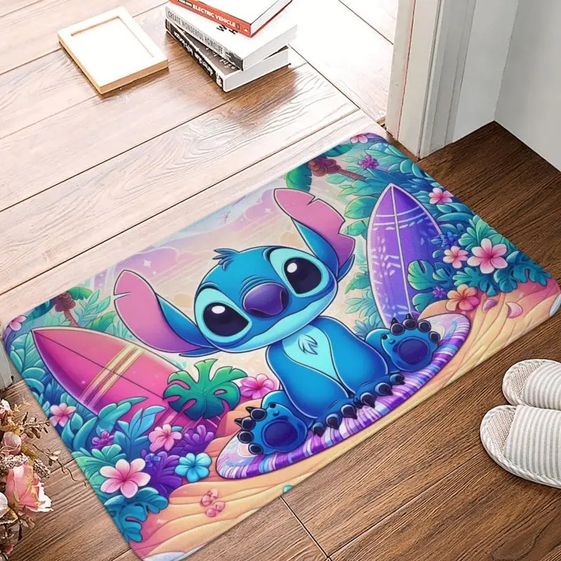 Custom Cartoon Stitch Floor Door Kitchen Bathroom Mat Anti-Slip Outdoor Doormat Bedroom Balcony Entrance Rug Carpet Footpad