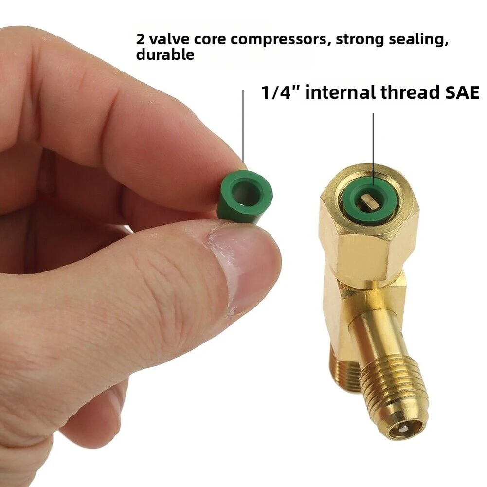 Tee Adapter 1/4 for sae with Rotary Joint and Built-in Slide Valve for Vacuum Measurement and Refrigeration for service Use