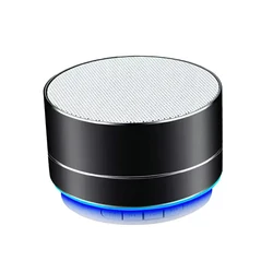 A10 Metal Speaker Bluetooth Wireless Portable Car Audio Dazzling Crack LED Lights Subwoofer Support TF Card USB Charging For PC