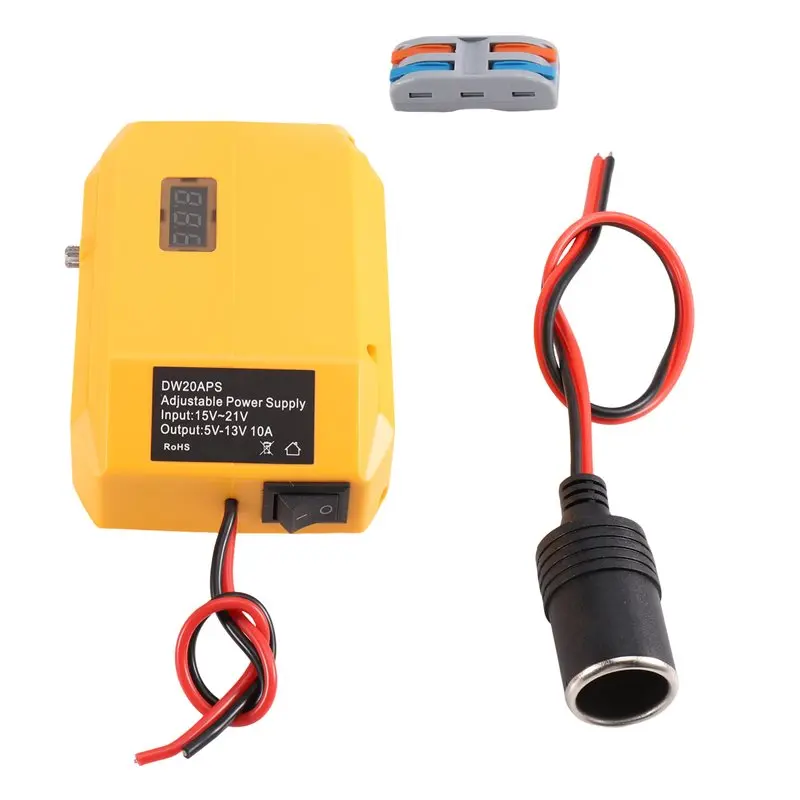 For 20V Battery Step Down Converter To 5-13V Power Wheels DC 12V Buck Regulator Battery Adapter
