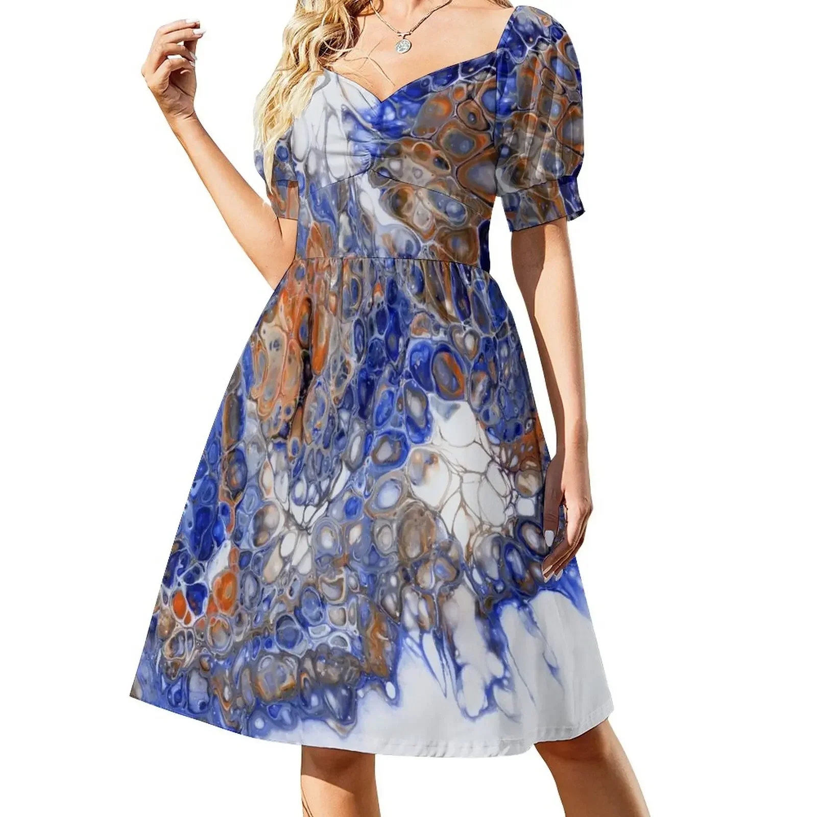 

Team Splash, Orange and Blue Short-Sleeved Dress women's evening dresses 2025 elegant women's dresses sale Dress