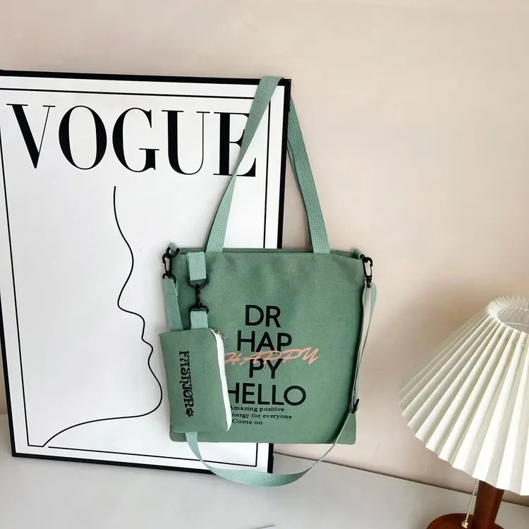 

Trendy Stylish Canvas Crossbody Bag 2025 New for Students, Casual Multi-Pocket Tote, Lightweight Shoulder Bag for Daily Use