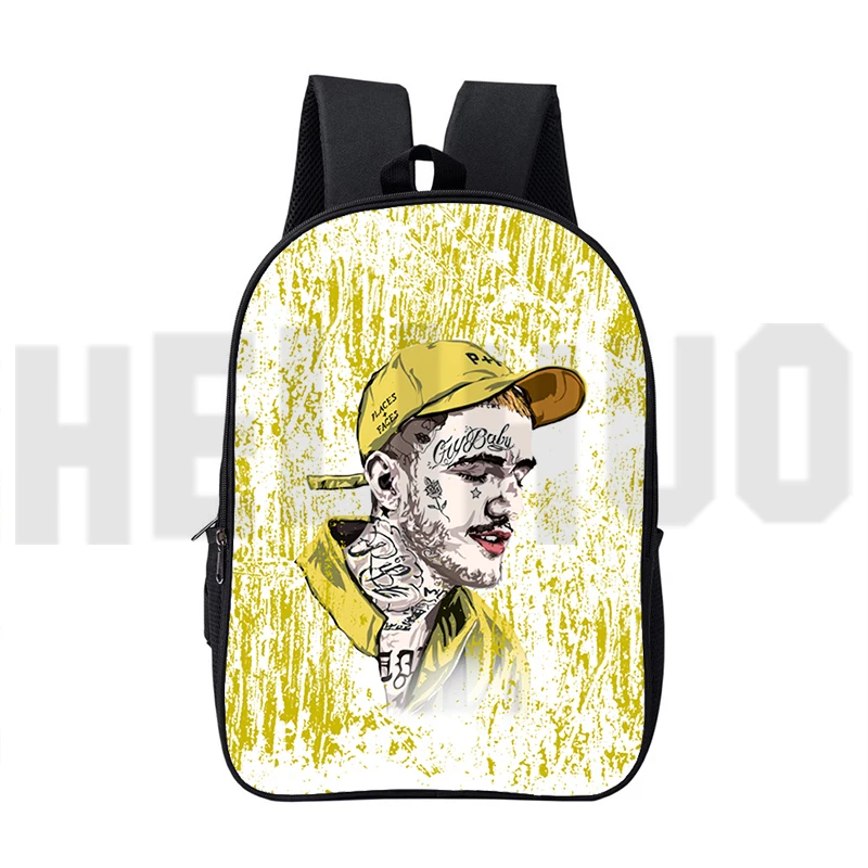 Mochila con estampado 3D de rapero Lil Peep, bolsas de Anime para mujer, mochila divertida de lona Lil Peep de 16 pulgadas, mochila para ordenador portátil universitaria Preppy para hombre