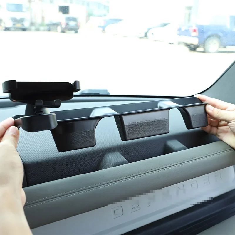 For Land Rover Defender 110 2020-24 ABS car co-pilot storage box multi-function storage box mobile phone holder Car Accessories