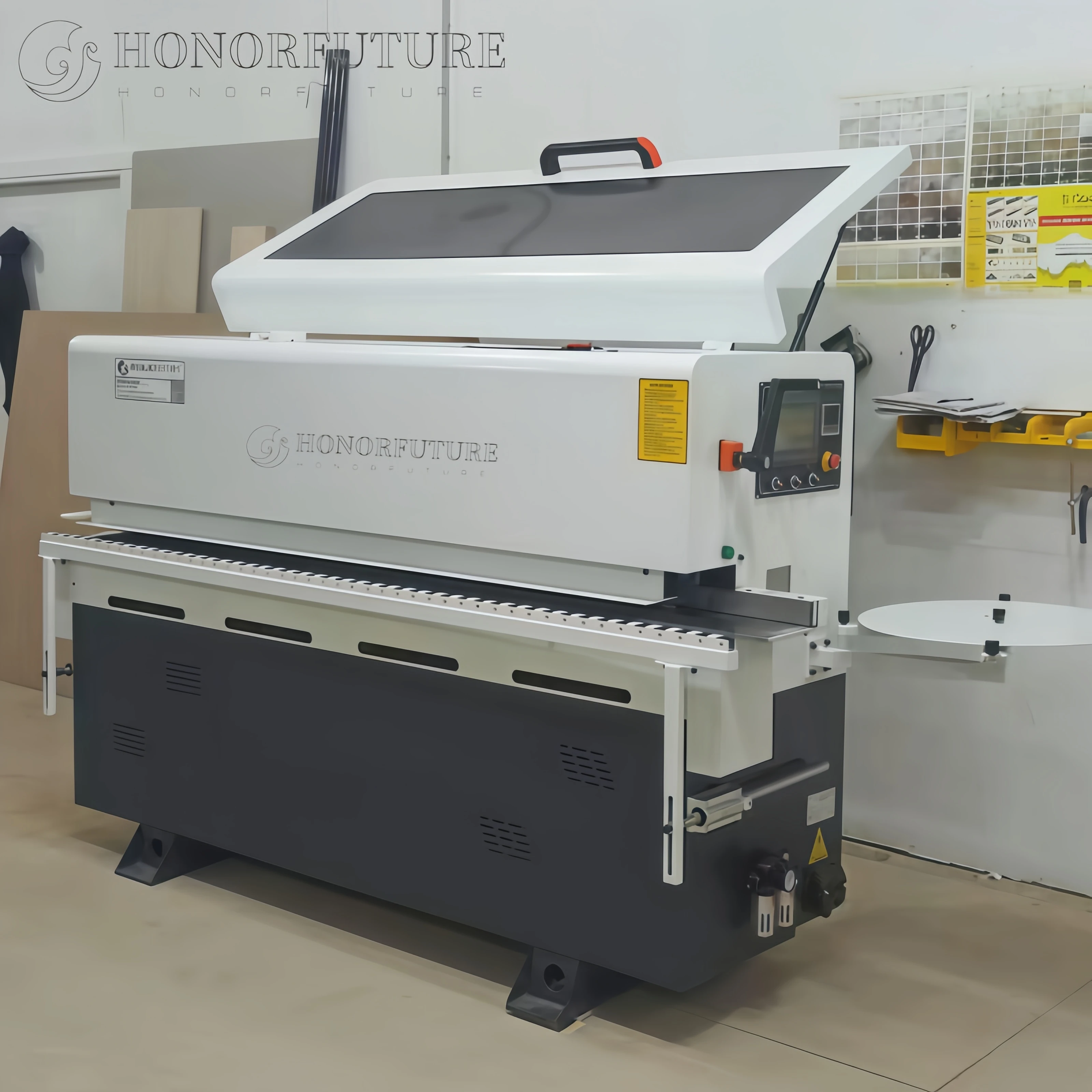 

Акционная цена Кромкооблицовочный станок Автоматическая коническая кривая запечатывания Склеивание Склеивание Продажа Деревянные инструменты Качество Полностью автоматический ПВХ МДФ