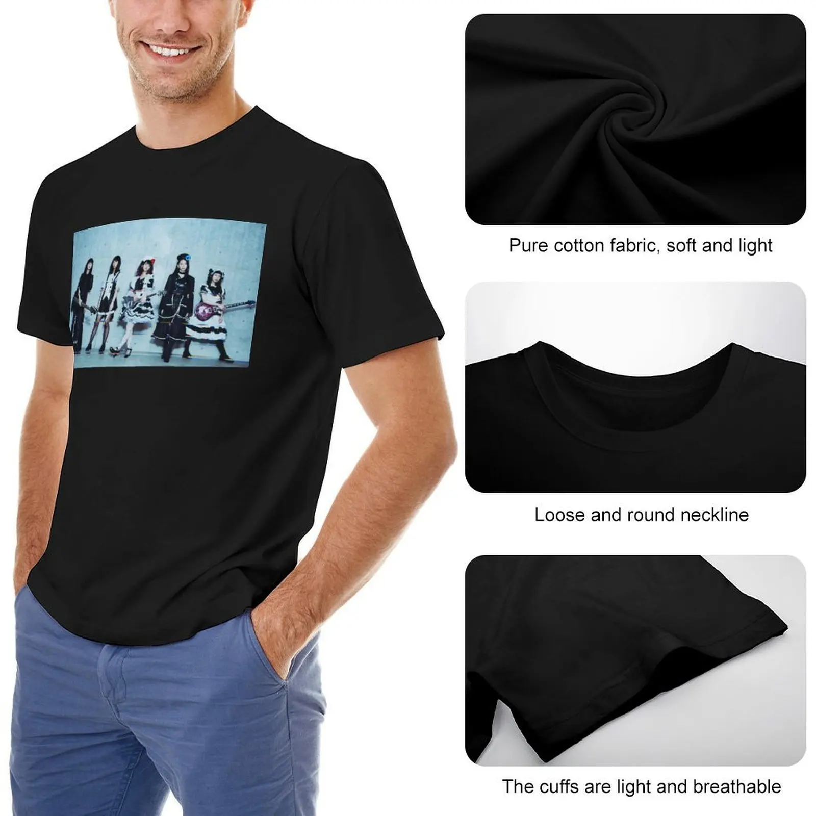 Round Neck Portrait Band Maid For Sale T-shirt  Motion Tshirt Graphic Cool Funny Novelty Home USA Size