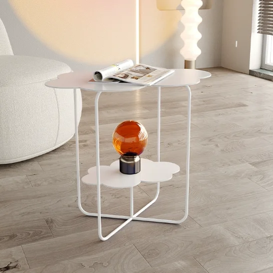 ￥%Iron art minimalist sofa, cloud-shaped side table, modern and simple bedside table, small side table, corner table