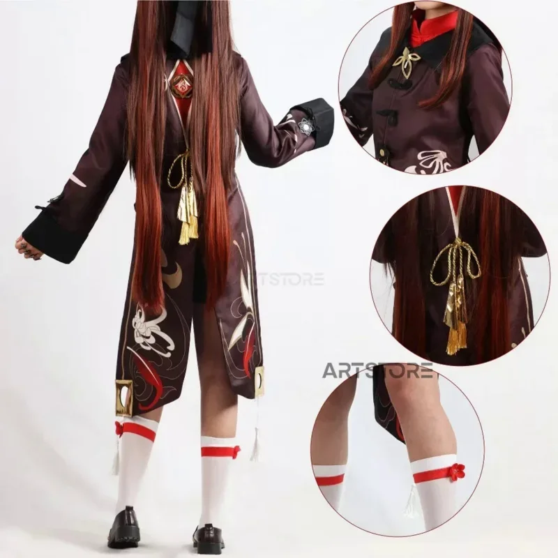 Genshinimpact humao Costume Cosplay parrucca uniforme Cosplay Anime Game Hu Tao costumi di Halloween in stile cinese per le donne