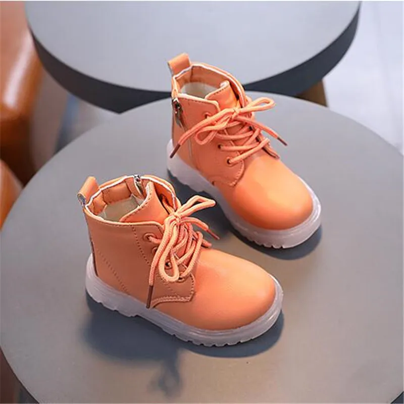 White Kids Platform Boots Breathable Children Fashion Boot Zip Kids Boy Ankle Short Boot Shoe