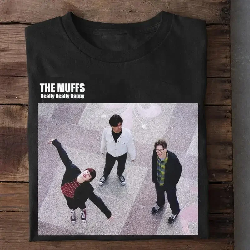 The Muffs Really Happy  Black Fan T Shirt OM564