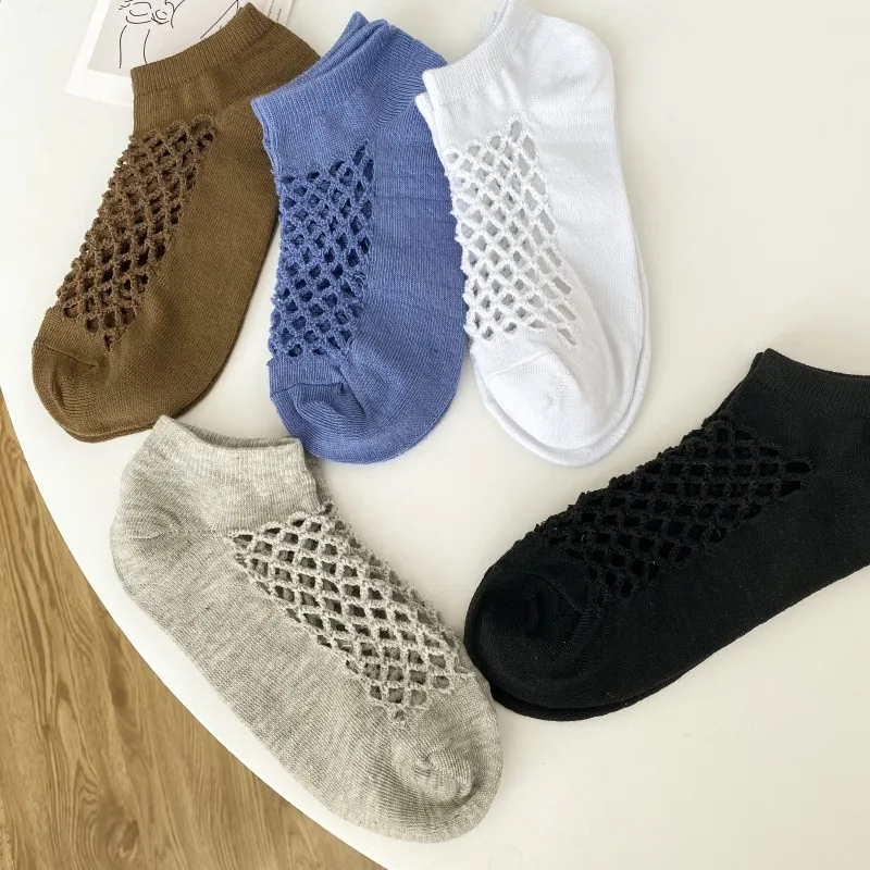 5/10 Pairs New Man High Quality Cotton Short Socks Men Comfortable Casual Sports Ankle Socks Fashion Male Breathable Mesh Socks