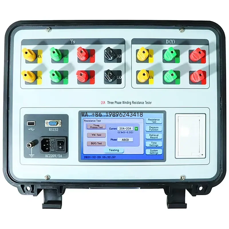 Wmwmnu for 20A High Precise Three Phase Transformer DC Resistance Meter Winding Resistance Tester Good Price