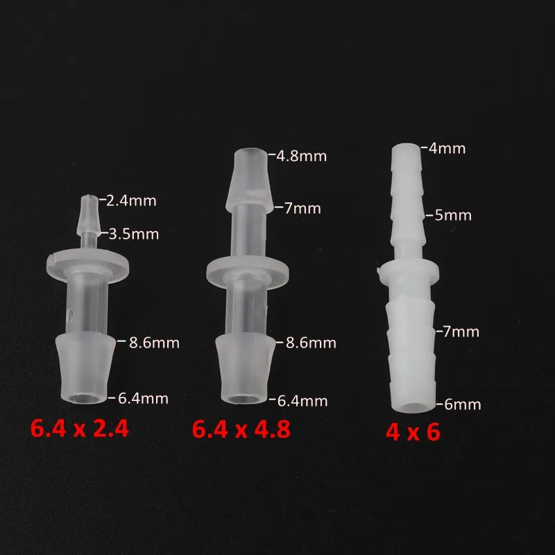 5pcs PP Hose Fittings Straight Reducing Connector Air Pump Line Joints Aquarium Oxygen Tube Connector Garden Micro Irrigation