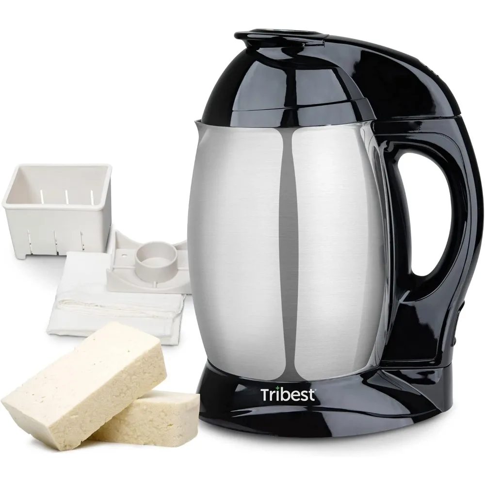 Automatic Soy Milk Maker Machine with Tofu Kit Large, Silver, Large, Black/Stainless Steel