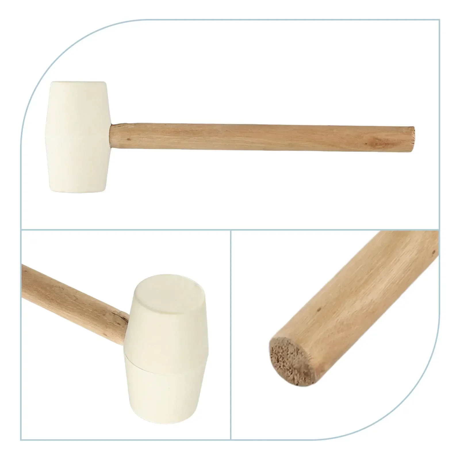 

New Practical Rubber Hammer Natural Rubber Wood Handle Wood Handle Back Massage Home Decoration Light Brightness Quantity Pc