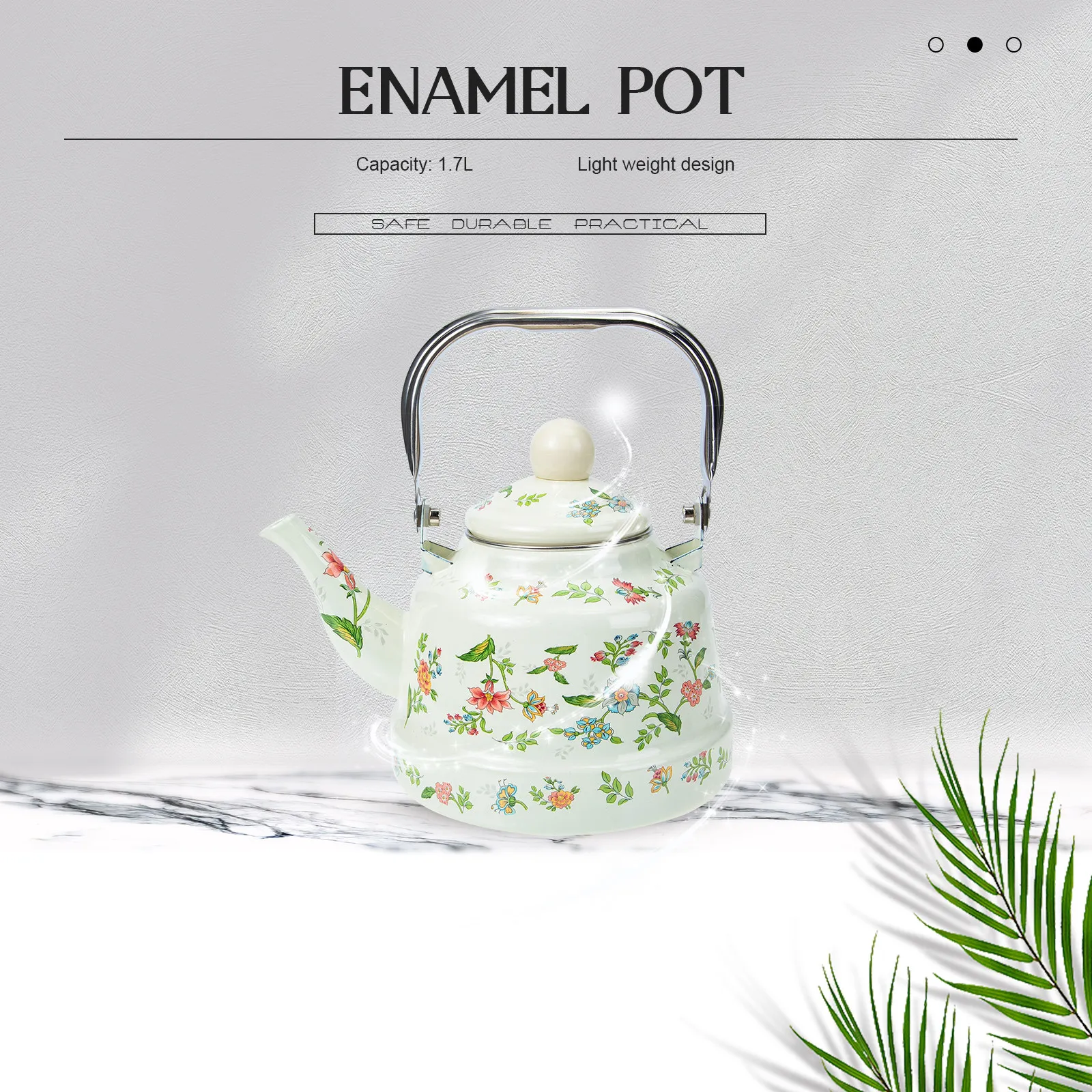 

Enamel Tea Pot Vintage Style Kettle for Black Fruit Flower Dark Tea Boiling Water Fast Heating Kitchen Teakettle Household