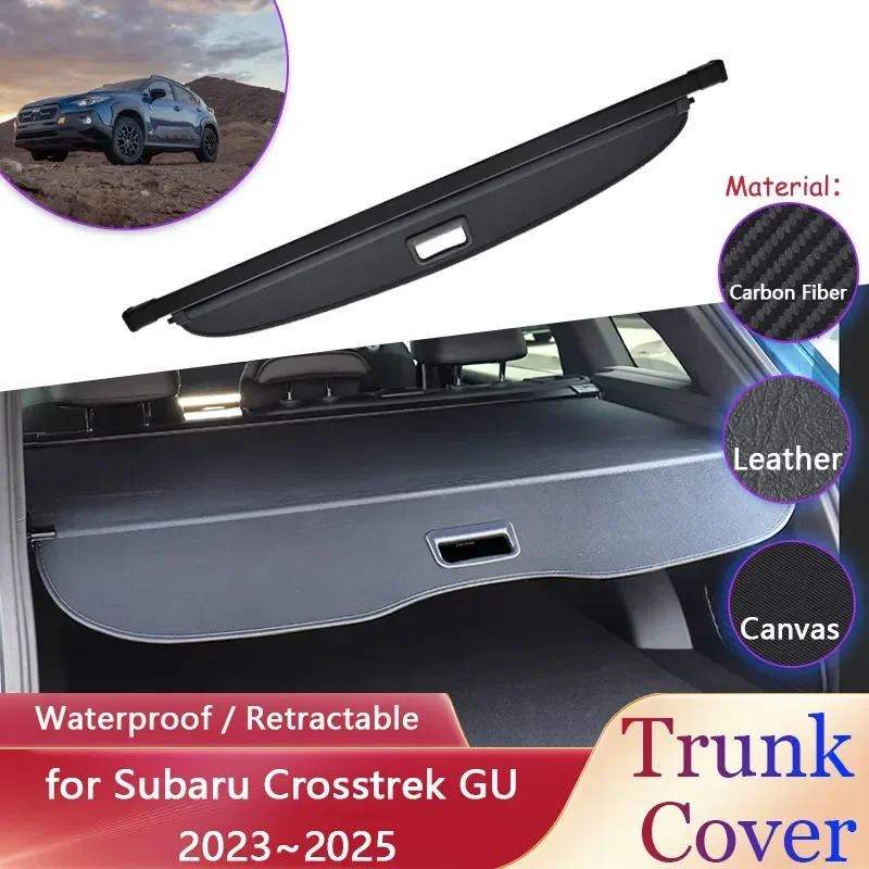 Car Trunk Curtain for Subaru Crosstrek GU 2023~2025 Car Waterproof Retractable Luggage Cargo Pad Partition Covers Accessories