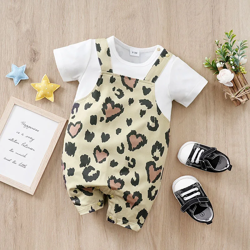 

Summer fashion baby jumpsuit short sleeved fake two-piece shark baby boy and girl jumpsuit