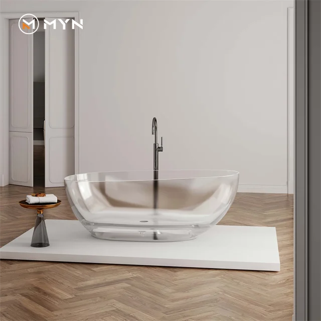 Luxury Transparent Acrylic Household Bathtub Bathtub Independent Crystal Resin Bathtub