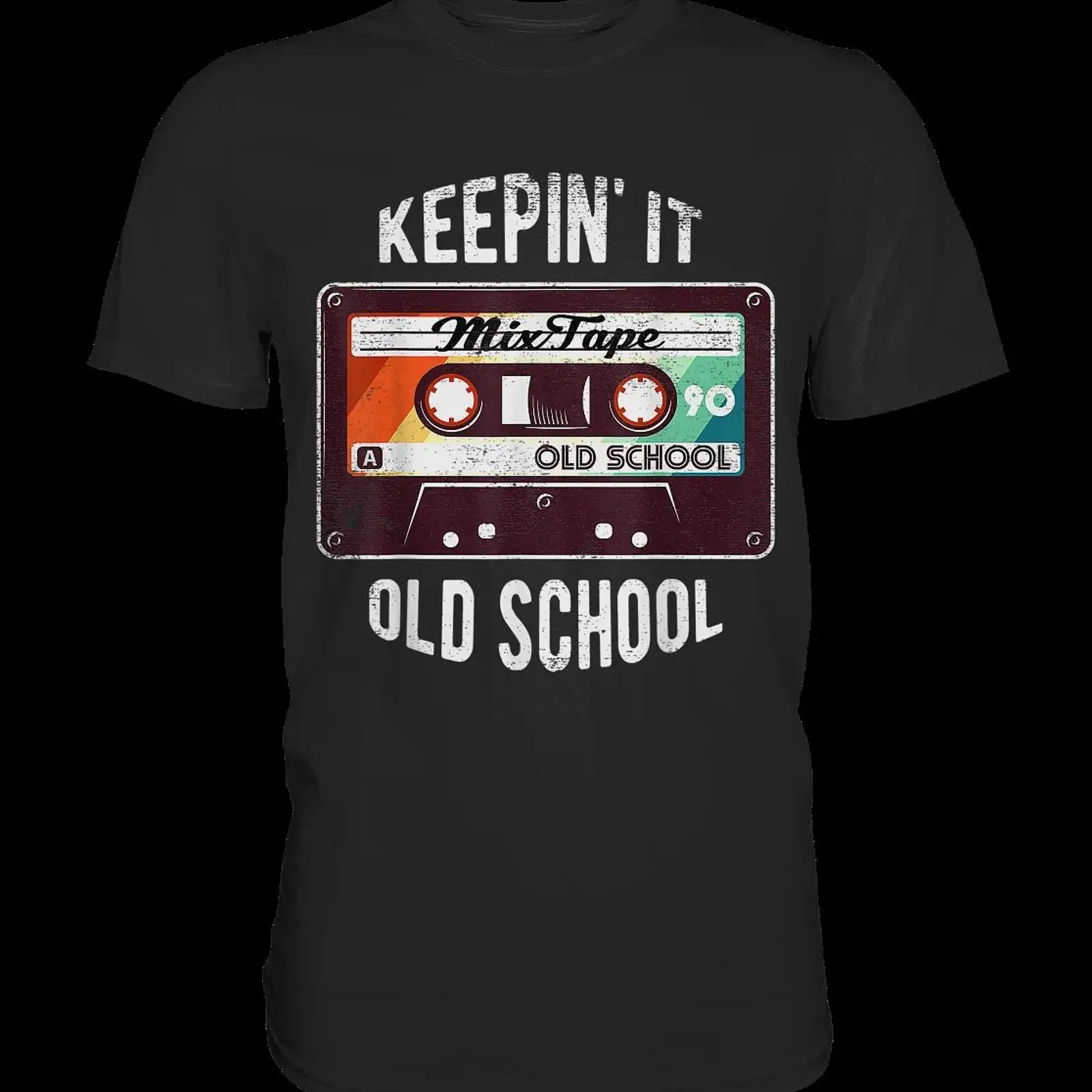 Keepin it Old School T Shirt Retro Style Tape Cassette Vintage Mixtape 80s 90s vintage Washed streetwear Casual Stylish