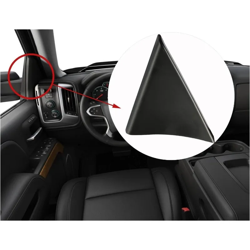 For Chevrolet Silverado GMC Sierra Black Inside Door Mirror Trim Cover 25838246 25838248 Car Triangle