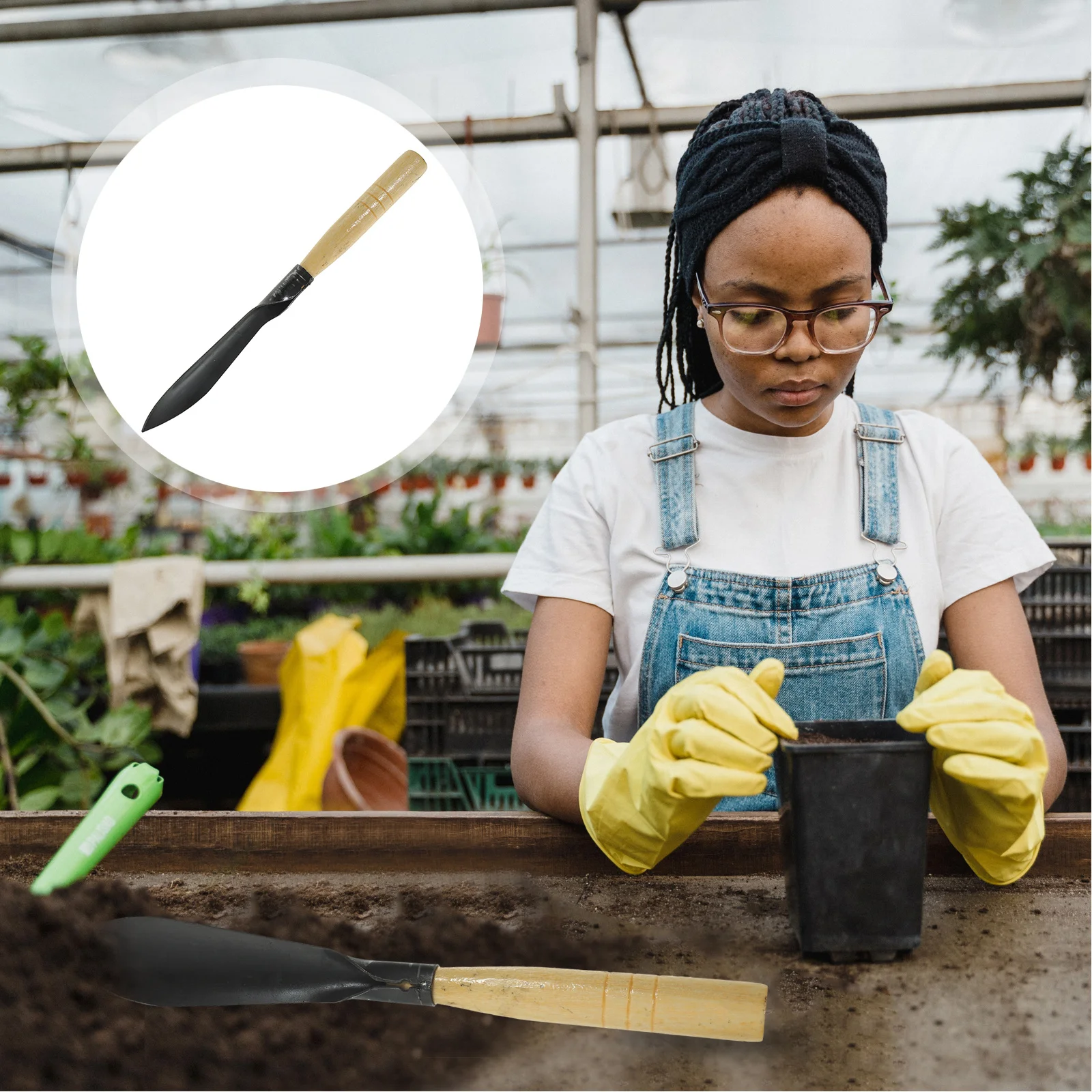 مجرفة حديقة شديدة التحمل من الفولاذ المقاوم للصدأ مجرفة يدوية لزراعة الخضروات أداة تخفيف التربة أدوات الحدائق البستنة #6