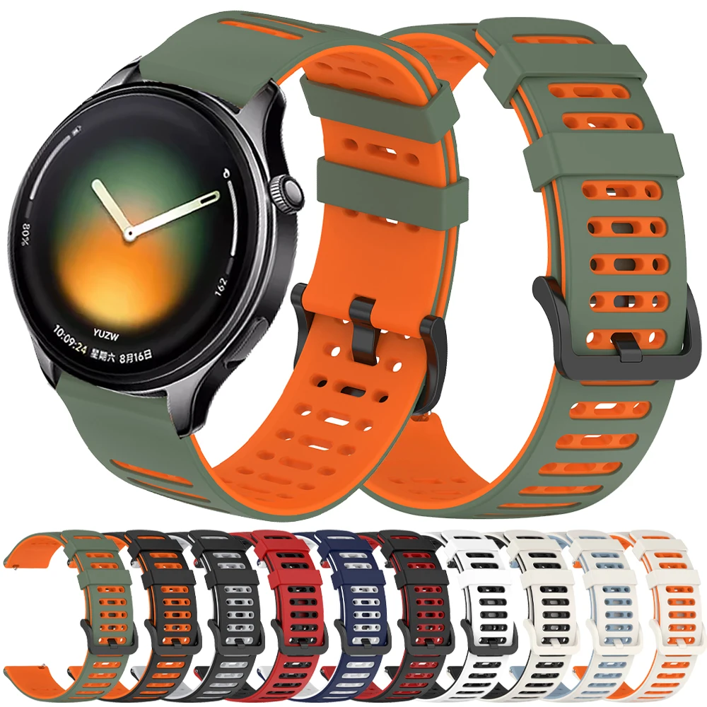 22mm Atmungsaktives Armband für Xiaomi Watch 5 2 Pro Mi Watch Color 2 S4 S1 Active Silikonarmband für HUAWEI GT6 GT 6 Pro 46mm