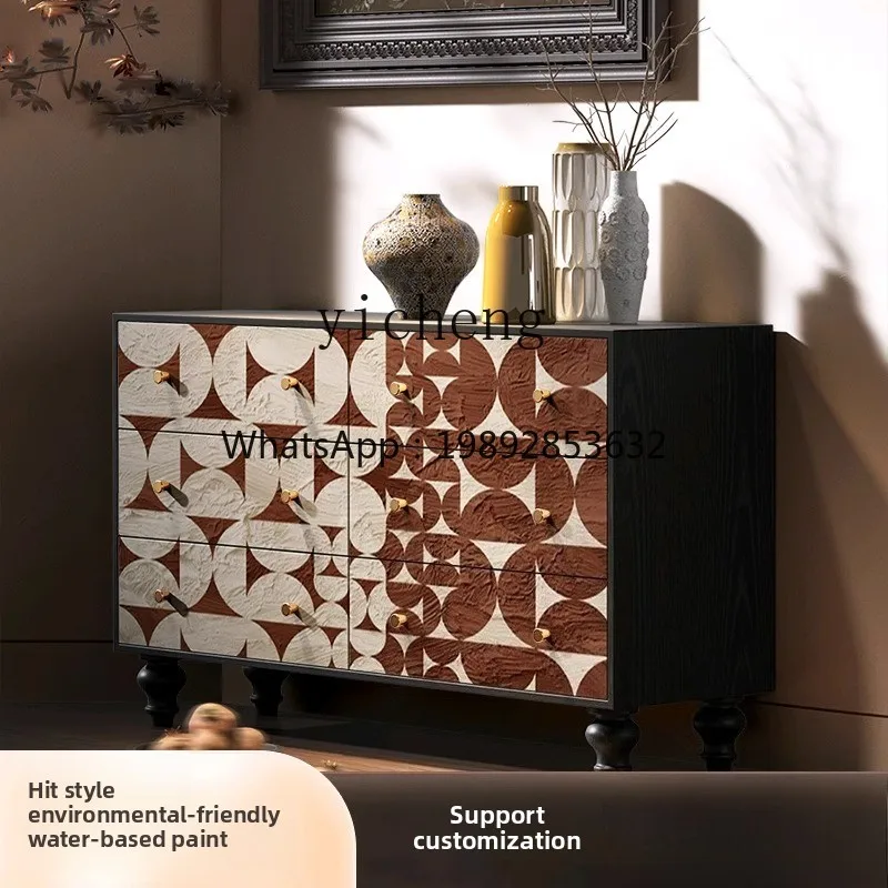 AB  French retro style home bedroom dresser decorative cabinet home free installation six chest cabinet