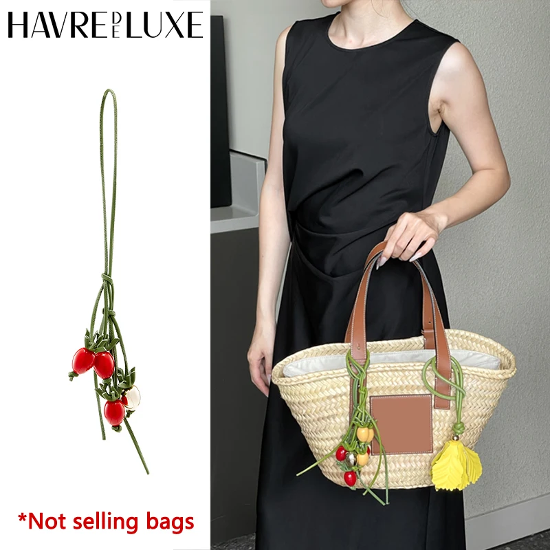 Cowhide tomato string bag charm exquisite pendant woman all-match cute backpack pendant bag accessories