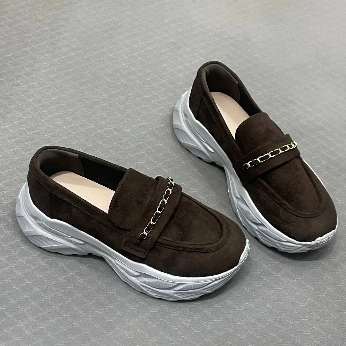 5CM Women's Shoes High Quality Casual Shoes Fashion Popular Sneakers for Women Shape Genuine Leather Christmas Gift