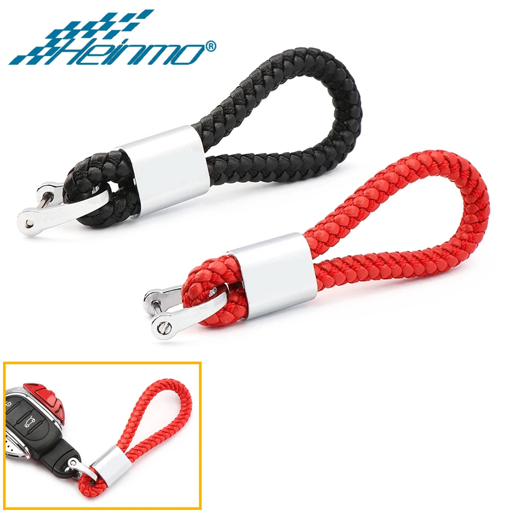 

Car Hand Woven Leather Keychain Car Key Ring Men Women Cute Car Keyring Holder Waist Key Chain Charm Bag Gifts Accessories