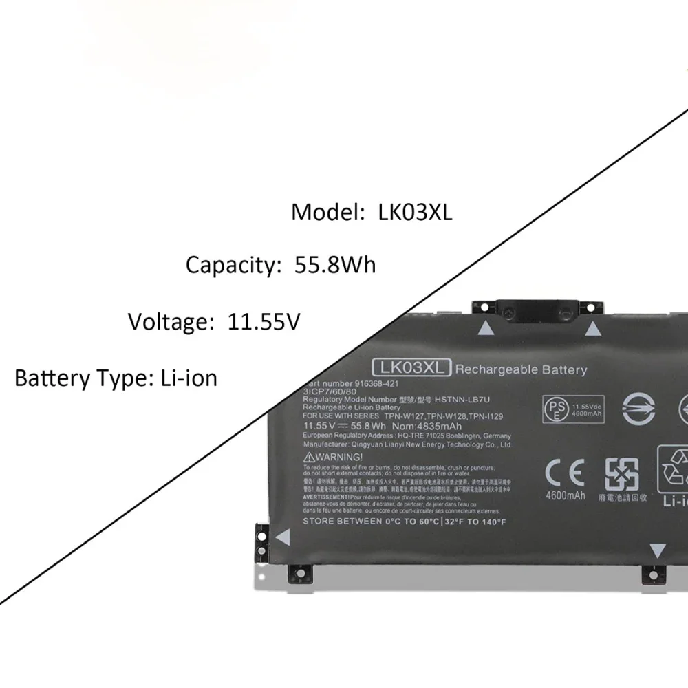 Imagem -04 - Bateria Lk03xl para hp Envy X360 15-bp 15-cn 15m-cn0xxx 17m-ae011dx 17t-ce100 Hstnn-ub7i Tpn-w127 Hstnn-lb7u W128 W132 Hstnn-ub7i