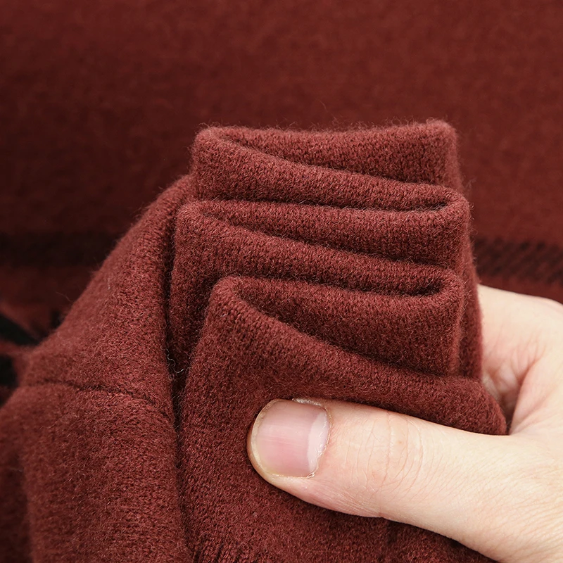 Wool100% Men's Luxury Autumn Winter Sweater Round Neck Jacquard 12Stitches Keep Warm Long Sleeves Sweater Fashion Exquisite Top