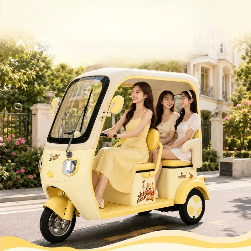 Household integrated with a shed, women pick up children, the elderly daily walking electric three wheels