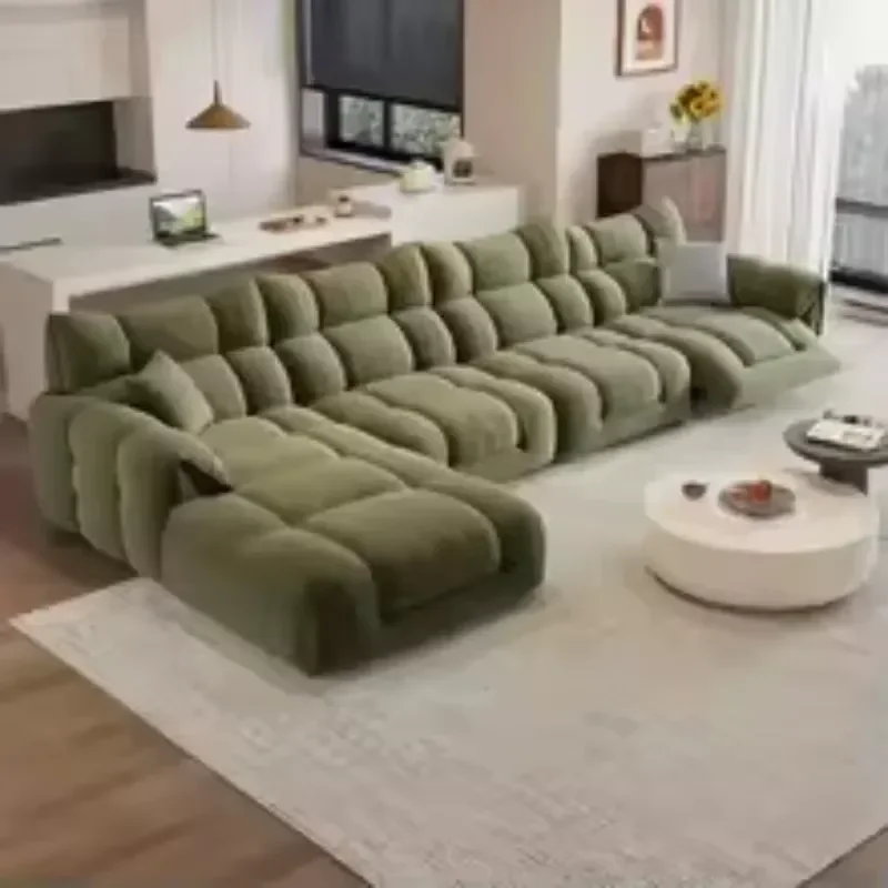 Luxury Modern Electric Recliner Sofa Large Green Velvet Double Couch Nordic Designer Living Room Furniture Italian Style