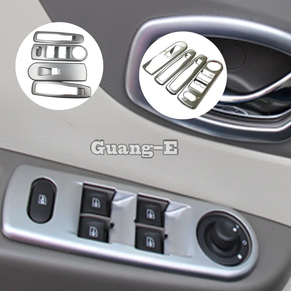 

Car Body ABS Chrome Door Window Glass Inner Panel Armrest Lift Switch Button Trim Frame For Renault Captur 2015 2016 2017 2018