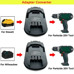 Per Dewalt per Milwaukee 18V 20V adattatore per batteria agli ioni di litio converti per convertitore di strumenti adattatore per batteria agli ioni di litio da 20V Parkside