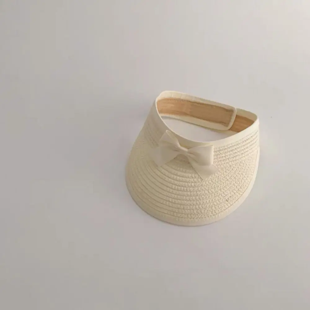 

Ins корейские детские соломенные кепки с пустым верхом и защитой от УФ-лучей, соломенная шляпа с бантом, защита от солнца, кепка с широкими полями и козырьком, 5-36 месяцев