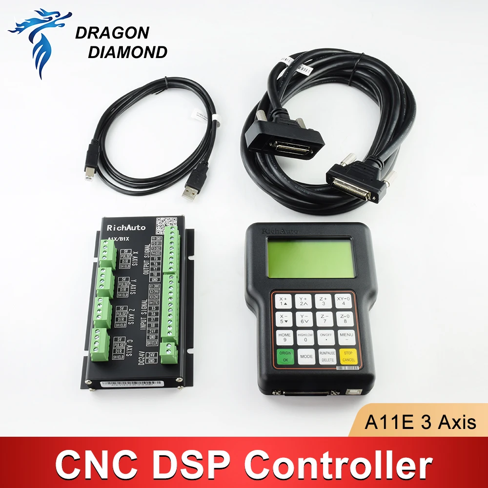 Original RichAuto DSP A11E A11C A11S 3 Axis Motion USB Controller Remote for CNC Router Handle Control System
